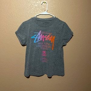 STUSSY NY LA TO crop sleeve tee.